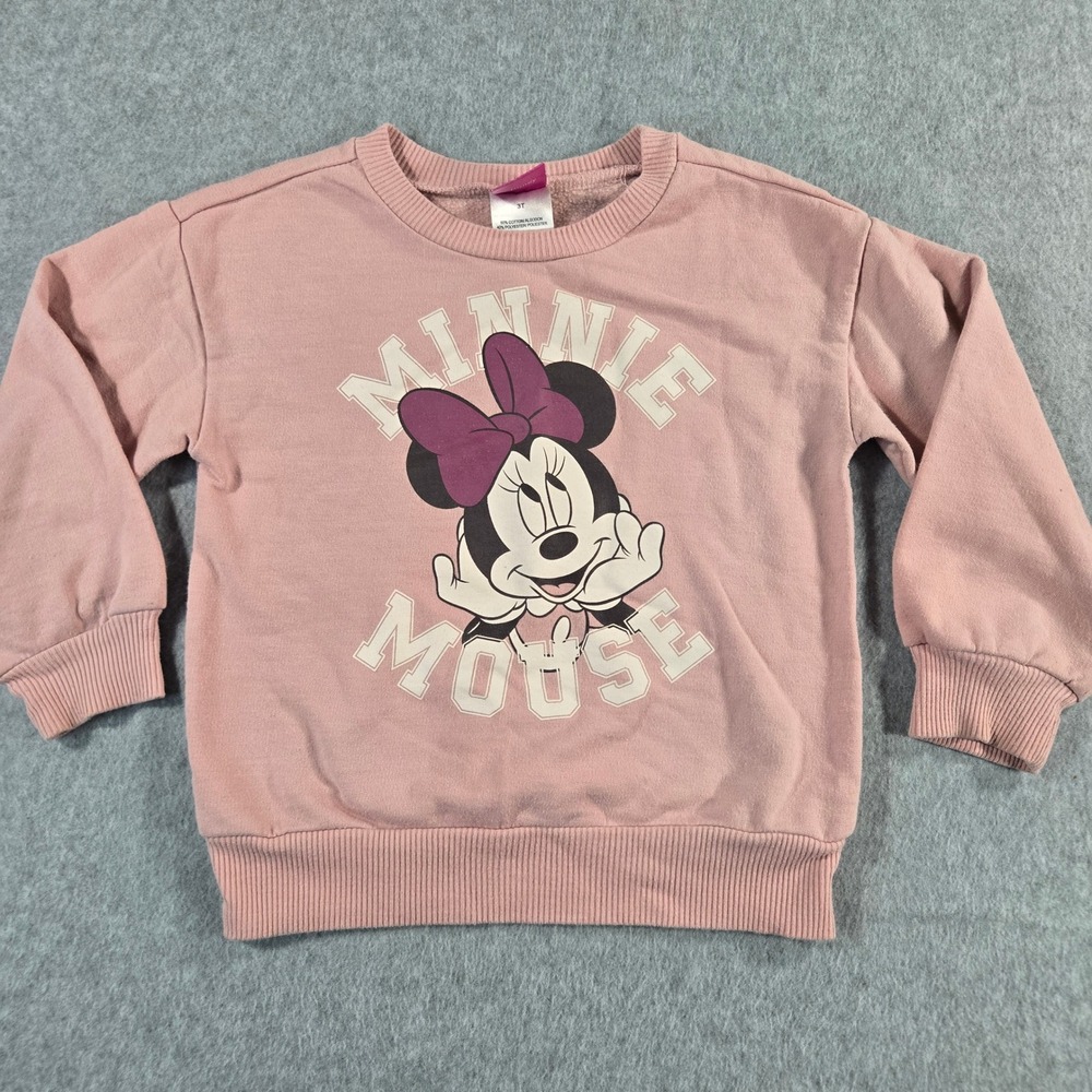 Disney Junior Minnie Mouse Pink Graphic Sweatshirt Toddler Girls Size 3T